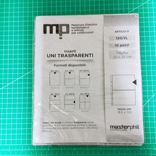 MasterPhil Art. 120/2L Einlagen UNI K211 transparent - für Ordner UNI - BIG - MAXI - XL - BIG PREMIER von Coins&More