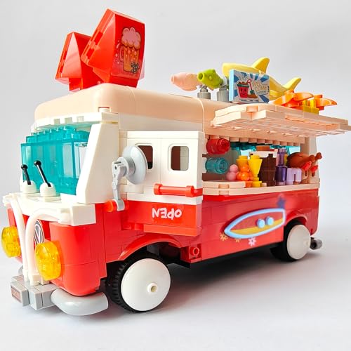 Cokomono Party Auto Bauspielzeug, Foodtruck Bausteine, Mini Bausteine Auto Geschenk für Kinder ab 6 Jahren (Foodtruck) von Cokomono