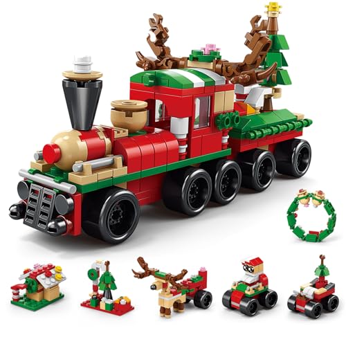 Cokomono Weihnachtszug Bausteine, 270 Teile Eisenbahn Bausatz Spielzeug mit Weihnachtsmann, Weihnachtsbaum und Weihnachtshaus, Geschenk für Kinder ab 6 Jahren Cokomono Weihnachtszug Bausteine, 270 Teile Eisenbahn Bausatz Spielzeug mit Weihnachtsmann, Weihnachtsbaum und Weihnachtshaus, Geschenk für Kinder ab 6 Jahren von Cokomono