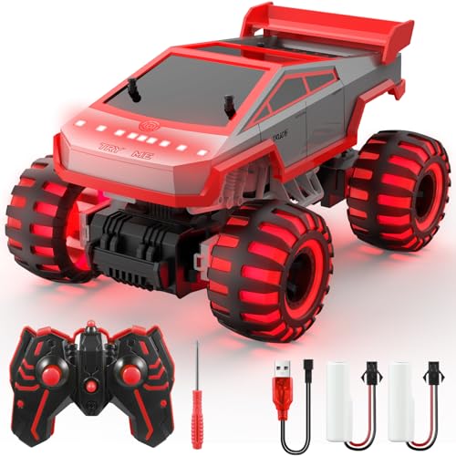 Cokvok Ferngesteuertes Auto, RC Auto Cybertruck 1:18 20km/h 2,4 GHz 4WD RC Monster Truck mit Licht, Spielzeug Buggy Geschenke für Jungen Kinder ab 4 bis 10 Jahre von Cokvok