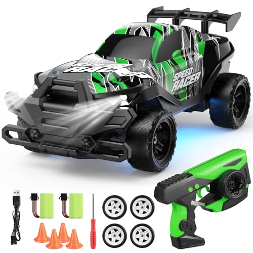 Cokvok Ferngesteuertes Auto, RC Car Drift Auto mit Licht, 4WD Rennwagen mit Driftfunktion 20km/h, 2 Akkus 40 Minuten, 1:24 Mini Rennauto Spielzeug für Junge Kinder ab 6 7 8 9 10 11+ Jahre von Cokvok
