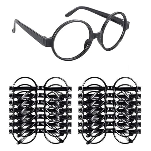 Col-Pary Zauberbrille mit rundem Rahmen, ohne Gläser, Round Glasses für magische Themenparty,Halloween,St. Patrick's Day Kostümparty,16 Stück, Schwarz Col-Pary Zauberbrille mit rundem Rahmen, ohne Gläser, Round Glasses für magische Themenparty,Halloween,St. Patrick's Day Kostümparty,16 Stück, Schwarz von Col-Pary