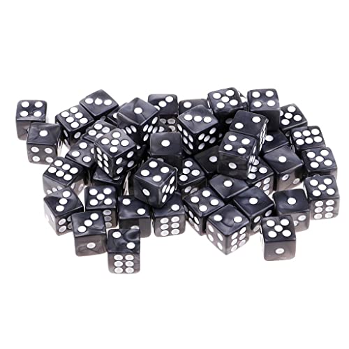 50x Punktierte Buchsen D6 Acryl 12mm für DND RPG Set, Grau von Colcolo