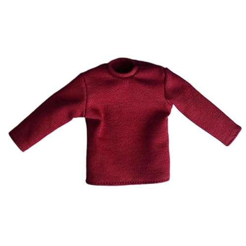 Colcolo 1/12 Langarmhemden im Maßstab, Pullover, modisches Freizeit-Outfit, Kostüm, Miniatur-T-Shirts für den Körper von 6-Zoll-Figuren, Dunkelrot Colcolo 1/12 Langarmhemden im Maßstab, Pullover, modisches Freizeit-Outfit, Kostüm, Miniatur-T-Shirts für den Körper von 6-Zoll-Figuren, Dunkelrot von Colcolo