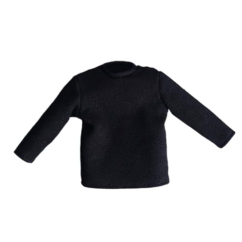 Colcolo 1/12 Langarmhemden im Maßstab, Pullover, modisches Freizeit-Outfit, Kostüm, Miniatur-T-Shirts für den Körper von 6-Zoll-Figuren, Schwarz Colcolo 1/12 Langarmhemden im Maßstab, Pullover, modisches Freizeit-Outfit, Kostüm, Miniatur-T-Shirts für den Körper von 6-Zoll-Figuren, Schwarz von Colcolo