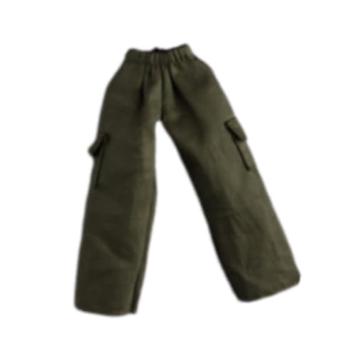 Colcolo 1/12 Männliche Figurenhosen Kostüm Herrenkleidung Stylish Outfit handgefertigte Puppenfrachthose Miniatur für 6 '' männliche Puppenfiguren, GrÜn von Colcolo