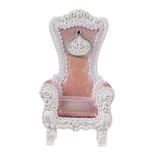 Colcolo 1/12 Puppenhaus Einzelsofa Puppenstuhl Sofa mit Sessel Miniatur Wohnzimmermöbel für Mikro-Landschaftszubehör, Pink und Weiß von Colcolo