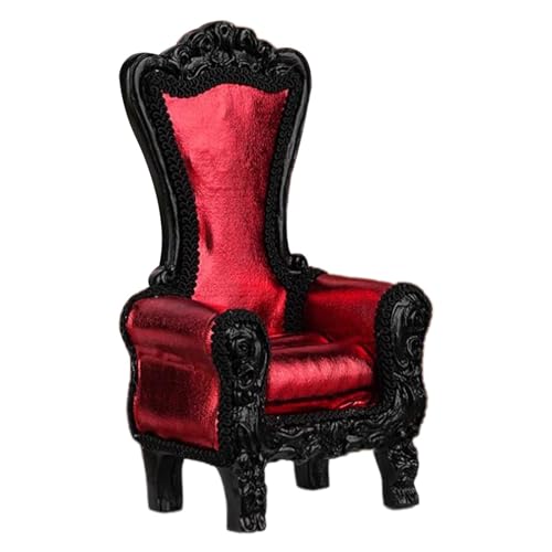 Colcolo 1/12 Puppenhaus Einzelsofa Puppenstuhl Sofa mit Sessel Miniatur Wohnzimmermöbel für Mikro-Landschaftszubehör, Rot Colcolo 1/12 Puppenhaus Einzelsofa Puppenstuhl Sofa mit Sessel Miniatur Wohnzimmermöbel für Mikro-Landschaftszubehör, Rot von Colcolo
