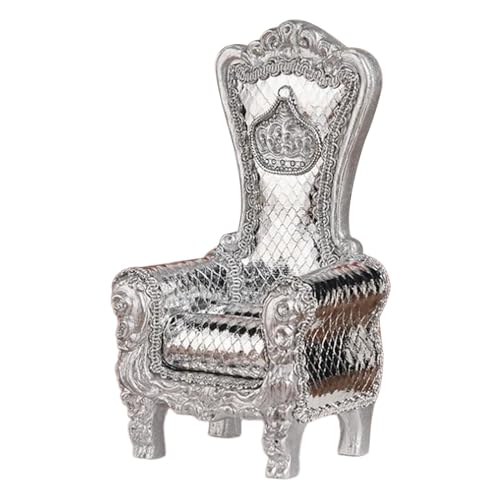 Colcolo 1/12 Puppenhaus Einzelsofa Puppenstuhl Sofa mit Sessel Miniatur Wohnzimmermöbel für Mikro-Landschaftszubehör, Silber Colcolo 1/12 Puppenhaus Einzelsofa Puppenstuhl Sofa mit Sessel Miniatur Wohnzimmermöbel für Mikro-Landschaftszubehör, Silber von Colcolo