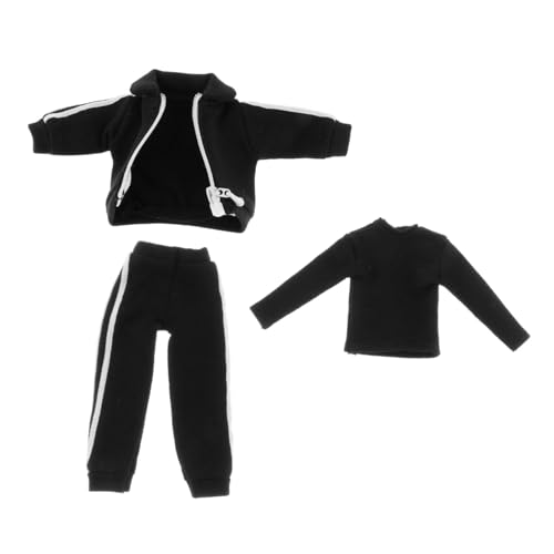 Colcolo 1/12 männliche Figur Kleidung Trainingsanzug Sweatsuits Hosen Unterhemd Outfits Tägliche Sportbekleidung Puppenkleidung, Schwarz Colcolo 1/12 männliche Figur Kleidung Trainingsanzug Sweatsuits Hosen Unterhemd Outfits Tägliche Sportbekleidung Puppenkleidung, Schwarz von Colcolo