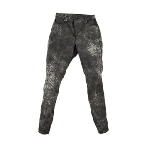 Colcolo 1/6 Arbeitshose Miniaturhosen Leicht komfortable tragbare Requisiten DIY Look Accessoire Trendy Puppenkleidung für Figurenkörper, Schwarzgrau von Colcolo