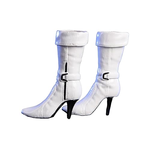 Colcolo 1/6 Figurenschuhe, Stiefel, hochhackige Schuhe für 12 Zoll große weibliche Actionfiguren, Weiß von Colcolo