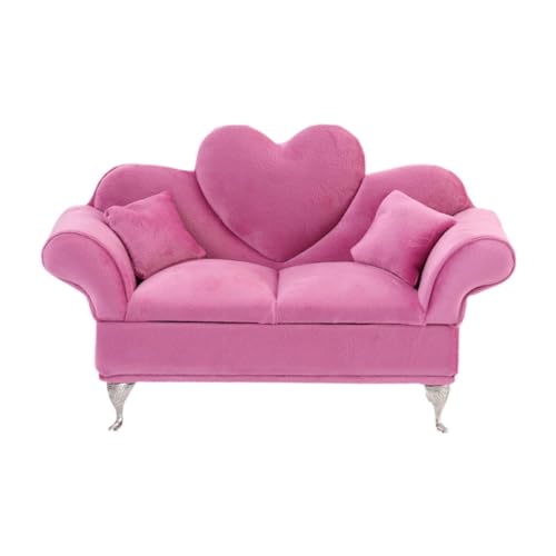 Colcolo 1/6 Sofa Couch Schmuckschatulle Miniaturmöbel Ornament Lebensszene Mädchen Frauen Schmuckschatulle Elegant für 12in Puppenzubehör, ROSA von Colcolo