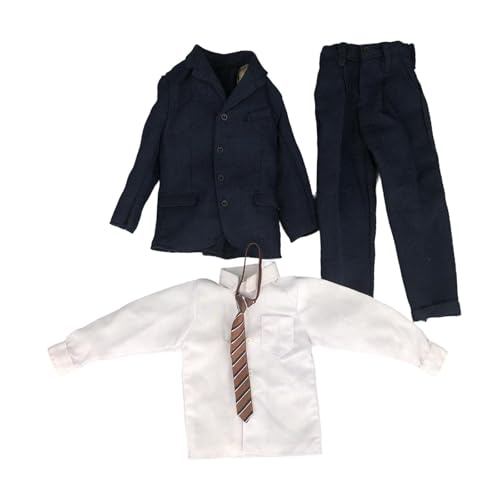 Colcolo 1/6 männliche Figur Kleidung Outfit Jacke Hosenhemd mit Krawatte, voller Anzug, Actionfiguren Kleidung für 12 '' männliche Figuren Zubehör, Braune Krawatte Colcolo 1/6 männliche Figur Kleidung Outfit Jacke Hosenhemd mit Krawatte, voller Anzug, Actionfiguren Kleidung für 12 '' männliche Figuren Zubehör, Braune Krawatte von Colcolo