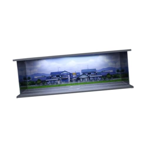 Colcolo 1/64 Diecast Car Vitrine Garage Vitrine Schützen Sie mit LED-Leuchten für Spielzeugautos Modellsammler Legierungsautogeschenke, Style E von Colcolo