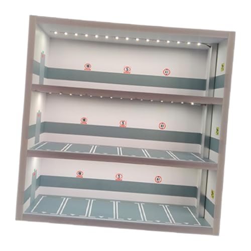 Colcolo 1/64 Modell modellauto Display case Display Box Parkeszene Foto Propament Sammlergeschenk Miniatur -Szenen Organizer, Grau von Colcolo