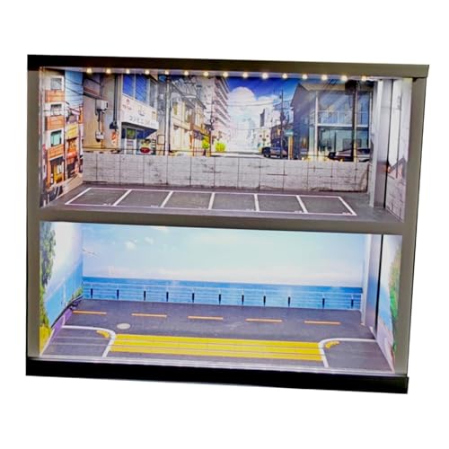 Colcolo 1/64 modelles Modellauto -Display -Hülle mit leichten und Acrylabdeckungs -Depot -Szenario simuliertes Parkplatz -Szenen -Display -Box von Colcolo