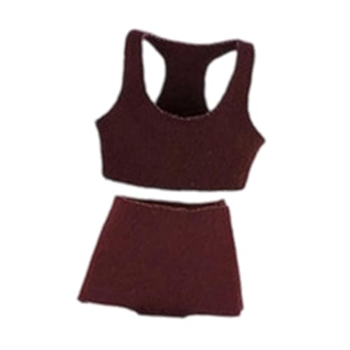 Colcolo 1:12 Sportweste-Boxershorts-Set Puppenmodellkleidung Stilvolles leichtes weiches Miniatur-Sport-Tanktop und Shorts für Figur, Dunkelrot Colcolo 1:12 Sportweste-Boxershorts-Set Puppenmodellkleidung Stilvolles leichtes weiches Miniatur-Sport-Tanktop und Shorts für Figur, Dunkelrot von Colcolo