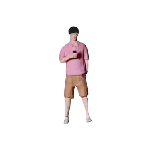 Colcolo 1:64 Miniaturfigur Mini -Puppe Mann Spielen Telefonszene Charakter Harz Dioramen Layout Sandtisch Miniaturszenen von Colcolo
