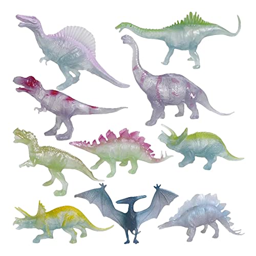 Colcolo 10 Pieces Simulation Luminous Dinosaur Figure Model Animal Figurines Miniature For Children Toy Educational Toy Tank Decor Kids Cognition von Colcolo