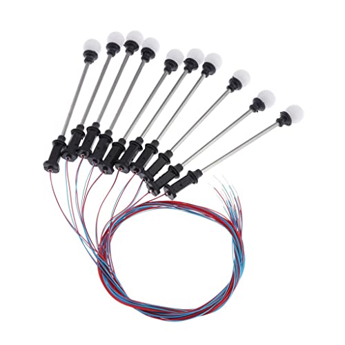 Colcolo 10 Stücke 1: 100 Modell Railway LED Laternenpfosten Lampen Straßenbeleuchtung Ho 12V, 11-6cm von Colcolo