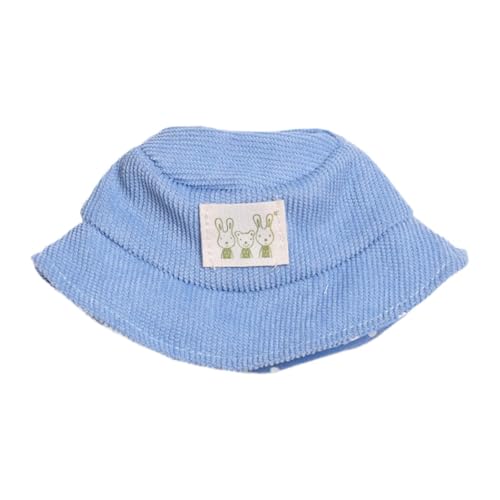 Colcolo 15 cm Plüschpuppenhut, Stofftierhut, Kopfbedeckung, Plüschfigur, Hut mit breiter Krempe, bequem, süßes Plüschpuppenzubehör, Anziehsachen, Blau von Colcolo