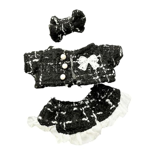 Colcolo 17 cm großes Modepuppen-Kleidungsset mit Modekleid und Haar-Accessoire für Party-Spielzeug-Mädchen-Geschenk-Fans, Schwarz von Colcolo