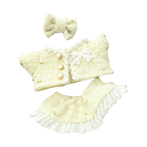 Colcolo 17 cm großes Modepuppen-Kleidungsset mit Modekleid und Haar-Accessoire für Party-Spielzeug-Mädchen-Geschenk-Fans, Weiß von Colcolo