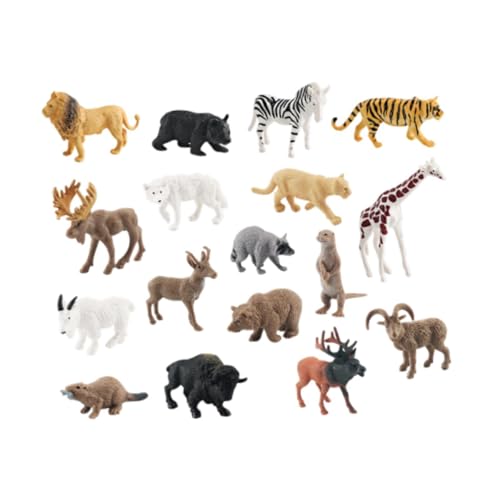 Colcolo 17pcs Simumation Tiere Figuren Miniatur Dschungeltiere Figuren Spielset Hof Szene Schreibtisch Origination Kuchen Topper Ostergeschenk von Colcolo
