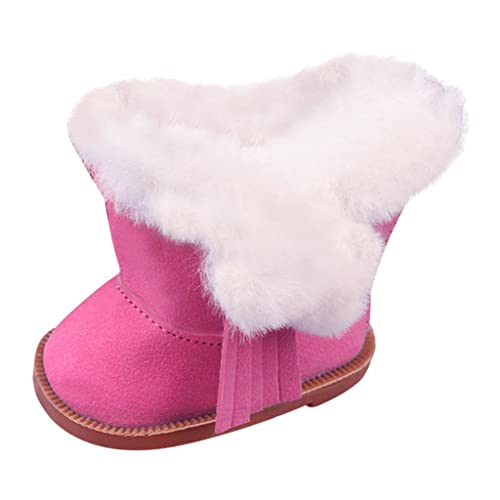 Colcolo 18 Puppenstiefel für 18 Mädchenpuppenschuhe Wildlederstiefel Reißverschluss Winterschuhe, Rosa von Colcolo