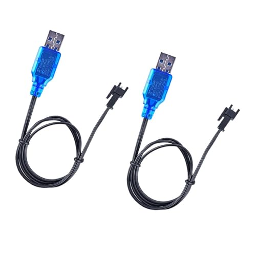 Colcolo 2 Stück 3,7 V 400 mAh USB-Ladekabel, sicher tragbar mit LED-Anzeigen, kompakte RC-Fahrzeug-Ladekabel für RC-Auto-LKW Colcolo 2 Stück 3,7 V 400 mAh USB-Ladekabel, sicher tragbar mit LED-Anzeigen, kompakte RC-Fahrzeug-Ladekabel für RC-Auto-LKW von Colcolo