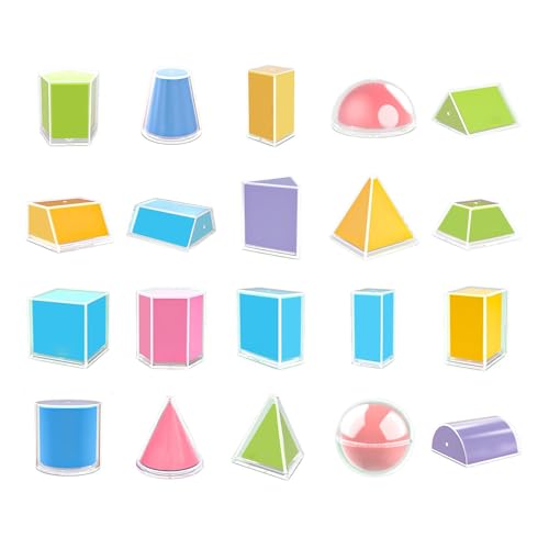 Colcolo 20x 3D-Faltbare geometrische Formen, geometrische Körper, Schulbedarf für, Lehrerhilfen, Bunte Formen, Lernspielzeug von Colcolo
