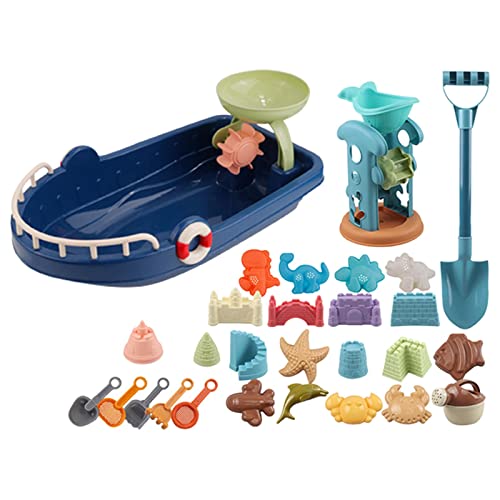 Colcolo 28 Stück Sand Strandspielzeug Sandspielzeug für Kinder Im Alter 5 Jahren Im Freien, Großes Strandboot von Colcolo