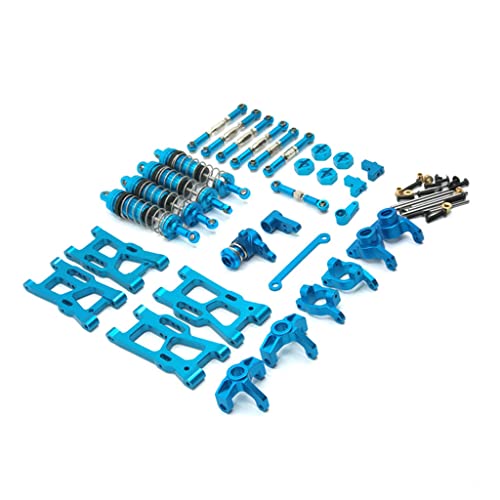 Colcolo 29x Metall Upgrade Ersatzteile Zubehör Set Kits für Wltoys 144001 144002 124017 124019 1/12 1/14 RC Car Crawler Buggy Ersatz - Blue von Colcolo