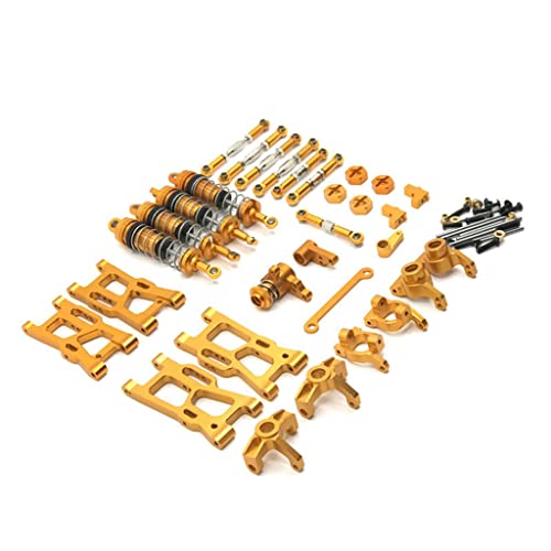 Colcolo 29x Metall Upgrade Ersatzteile Zubehör Set Kits für Wltoys 144001 144002 124017 124019 1/12 1/14 RC Car Crawler Buggy Ersatz - Gold von Colcolo