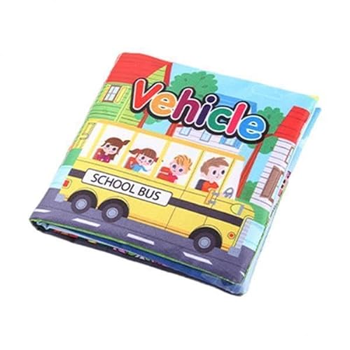 Colcolo 2X Babybücher Sensorisches Spielzeugbuch Früherziehung Interaktive Weichstoffbücher für Auto Kleinkinder 0 24 Monate Jungen von Colcolo