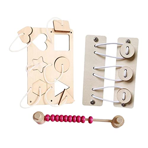 Colcolo 3 Stück Hölzernes Busy Board Spielzeug Montessori Sensory Motor Puzzle Enlightenment Requisiten für Kinder Im Vorschulalter, Shape Matching und Abacus Bead und Button Colcolo 3 Stück Hölzernes Busy Board Spielzeug Montessori Sensory Motor Puzzle Enlightenment Requisiten für Kinder Im Vorschulalter, Shape Matching und Abacus Bead und Button von Colcolo