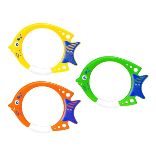 Colcolo 3 Stück Tauchfisch-Ringspielzeug, Pool-Tauchringe, Unterwasserschwimmen, Tauchringe, buntes Unterwasserspielzeug für Wasserübungen für Kinder von Colcolo