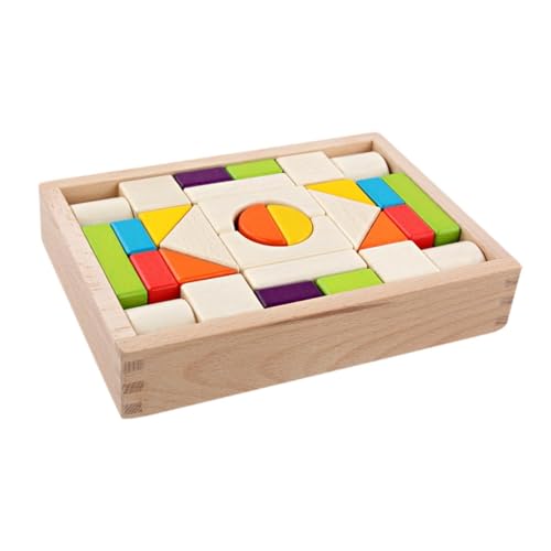 Colcolo 30 -fache Vorschule Holzstapel -Spielzeug -Imagination Entwicklungsblöcke Spielzeugkinder sensorische Blöcke im Alter von 3 4 5 6 Kleinkinder von Colcolo