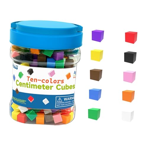 Colcolo 300 Stück Zentimeterwürfel zum Zählen und Sortieren, Spielzeug für, Mathematik, Zählwürfel, 1 cm, für Spiele, Kindergarten, Vorschulaktivitäten von Colcolo