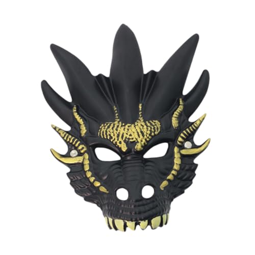 Colcolo 3D Dragon Cosplay Requisiten Kopfbedeckungs -Drachenkopfmaske für Halloween Party, Schwarz von Colcolo