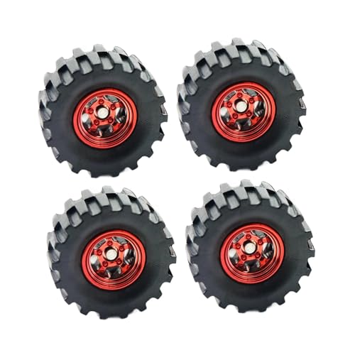 Colcolo 4 Stück 1/64 Modellfahrzeugreifen Aus Gummi für 1:64 Diecast Autos, Rot von Colcolo