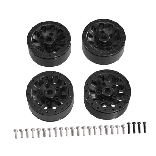 Colcolo 4Pcs 1/12 1/16 RC Auto Räder Ersatzteile RC Fahrzeug Skala Zubehör Verschleißfesten Ersatz Reifen Set für 99sv2 MN78 C24, Schwarz von Colcolo
