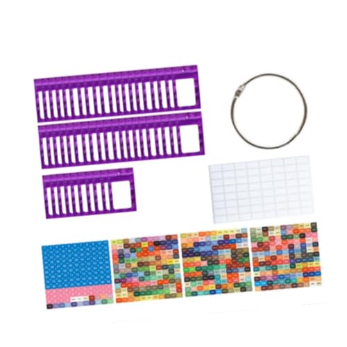 Colcolo 50 Stücke kleine Perlen Organisator Strassbeutel Carry Hülle Selbstverriegelungssäcke mit Bindemittelringen und Aufklebern, Lila von Colcolo