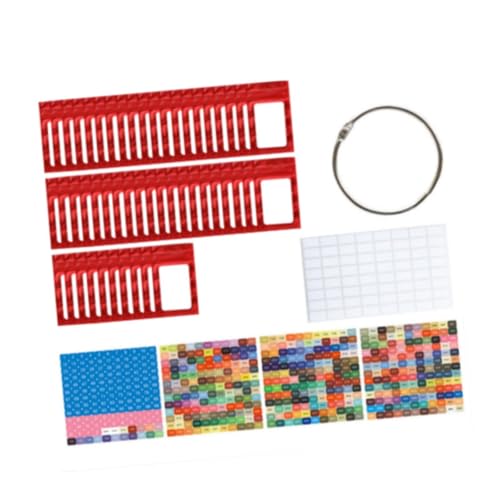 Colcolo 50 Stücke kleine Perlen Organisator Strassbeutel Carry Hülle Selbstverriegelungssäcke mit Bindemittelringen und Aufklebern, Rot von Colcolo
