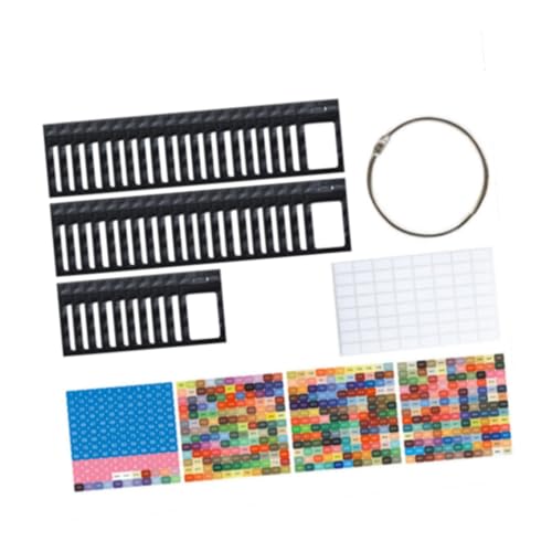 Colcolo 50 Stücke kleine Perlen Organisator Strassbeutel Carry Hülle Selbstverriegelungssäcke mit Bindemittelringen und Aufklebern, Schwarz von Colcolo