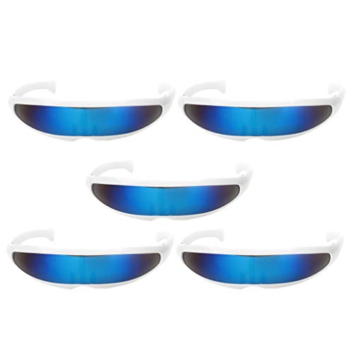 Colcolo 5er Pack Futuristische Verspiegelte Visor Sonnenbrille Partybrille von Colcolo