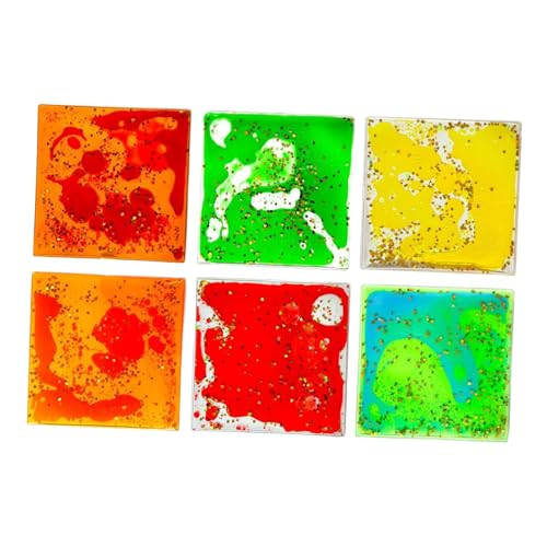 Colcolo 6 Stücke sensorisches weiches Gel flüssiges Spielzeug, zappelnde Flüssigkeitsbewegungsspielzeug, Klassenzimmerpreise, beruhigende Spielzeuggeschenke, Quadrat Colcolo 6 Stücke sensorisches weiches Gel flüssiges Spielzeug, zappelnde Flüssigkeitsbewegungsspielzeug, Klassenzimmerpreise, beruhigende Spielzeuggeschenke, Quadrat von Colcolo