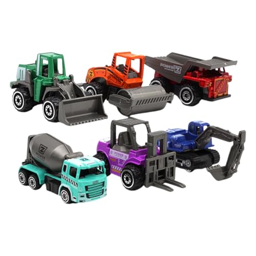 Colcolo 6X Legierung Engineering Fahrzeug Modell Kinder BAU Fahrzeug Spielzeug Druckguss Fahrzeuge Spielzeug Set für Spiele Geburtstag Geschenk Mädchen Kinder von Colcolo