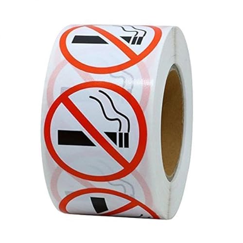 Colcolo 6x500 Stück/Rolle Rauchen Verboten Aufkleber Schilder Klebeetiketten 2,5cm Durchmesser, 5 STK Colcolo 6x500 Stück/Rolle Rauchen Verboten Aufkleber Schilder Klebeetiketten 2,5cm Durchmesser, 5 STK von Colcolo